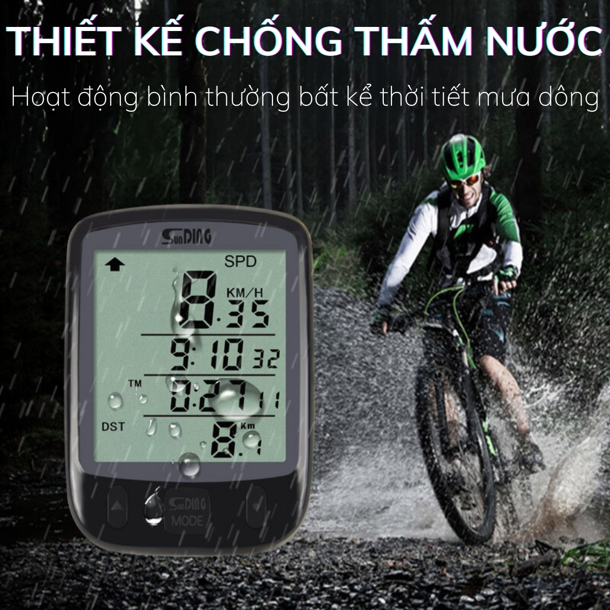 Đồng Hồ Đo Tốc Độ Xe Đạp PÊ ĐAN Màn Hình Siêu Rộng LCD Đo Đầy Đủ Thông ...