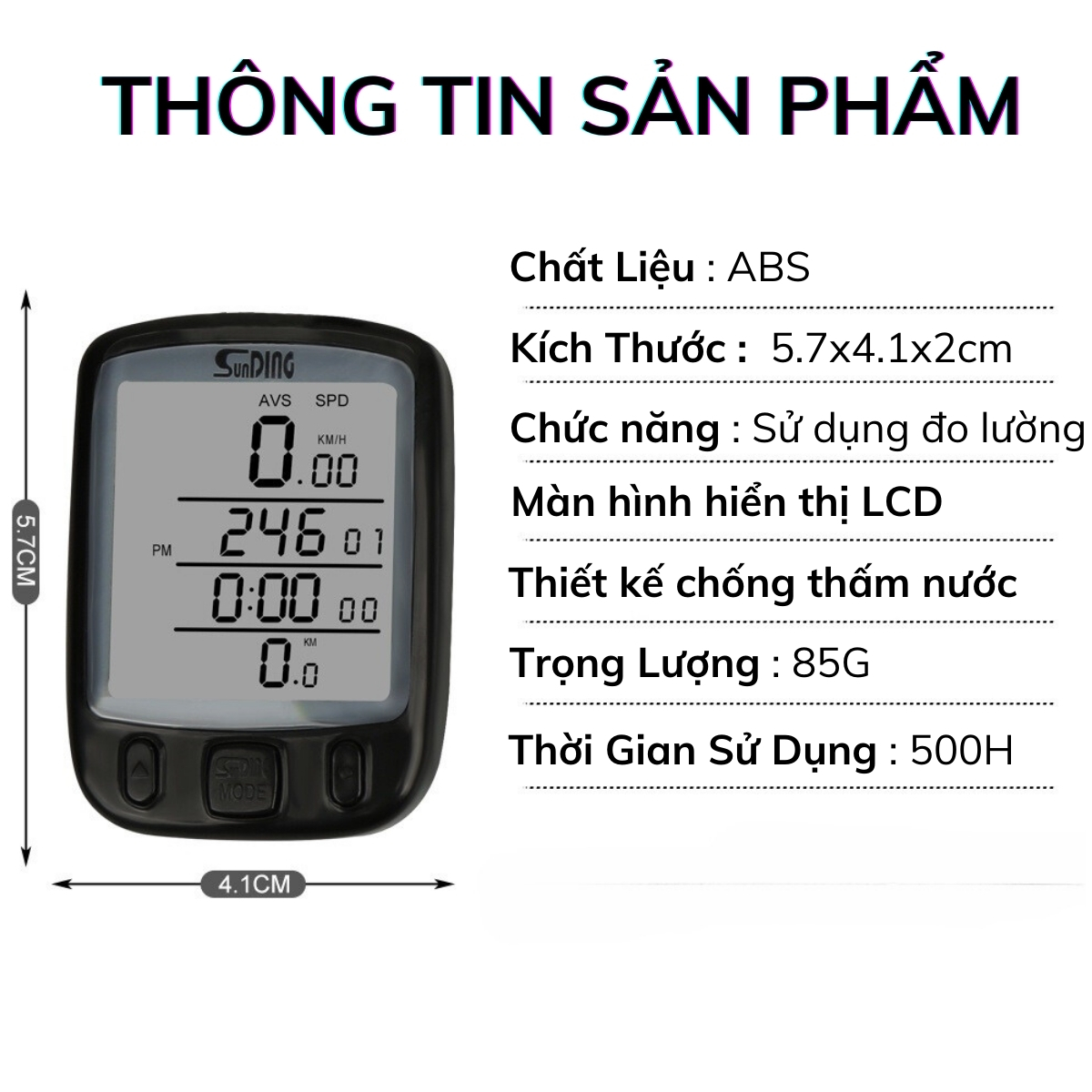 Đồng Hồ Đo Tốc Độ Xe Đạp PÊ ĐAN Màn Hình Siêu Rộng LCD Đo Đầy Đủ Thông ...