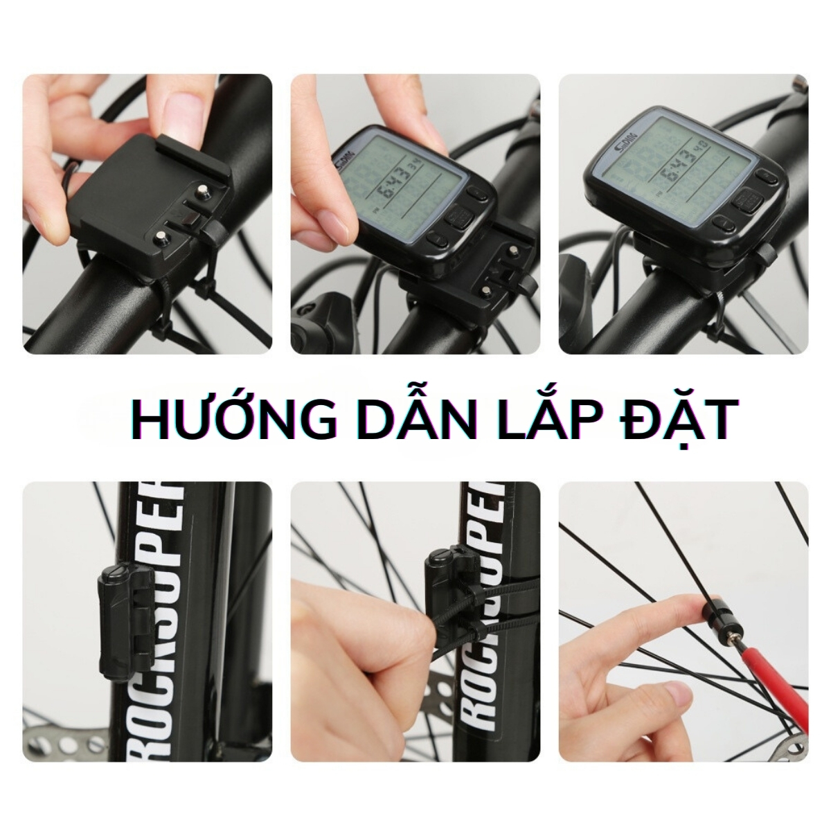 Đồng Hồ Đo Tốc Độ Xe Đạp PÊ ĐAN Màn Hình Siêu Rộng LCD Đo Đầy Đủ Thông ...