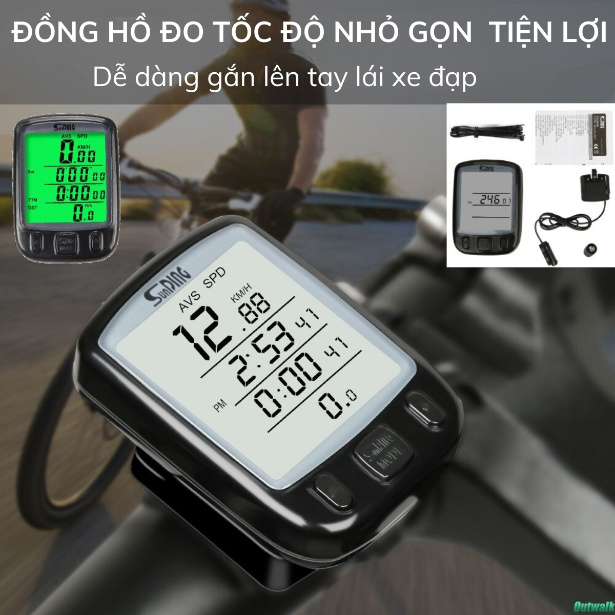Đồng Hồ Đo Tốc Độ Xe Đạp PÊ ĐAN Màn Hình Siêu Rộng LCD Đo Đầy Đủ Thông ...