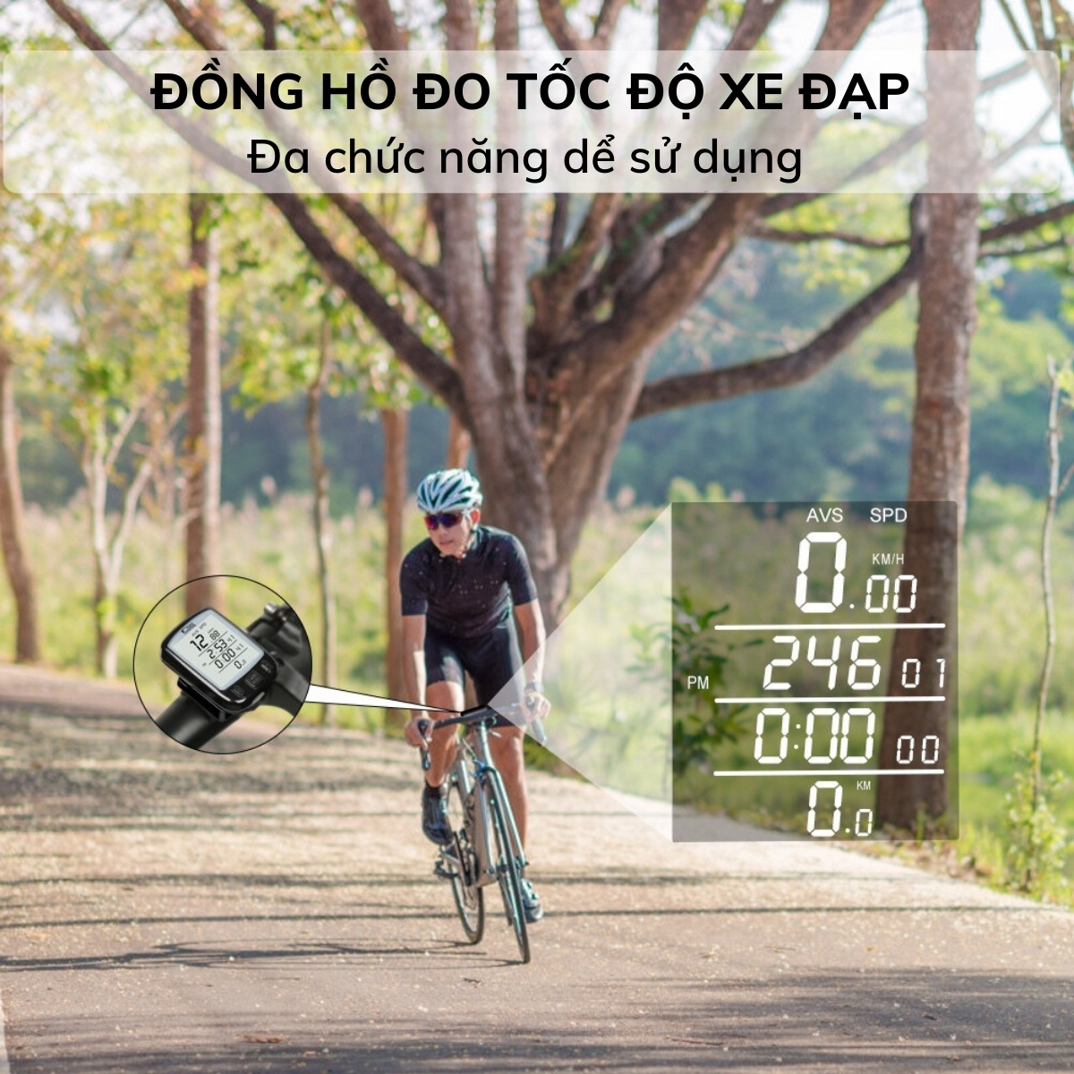Đồng Hồ Đo Tốc Độ Xe Đạp PÊ ĐAN Màn Hình Siêu Rộng LCD Đo Đầy Đủ Thông ...