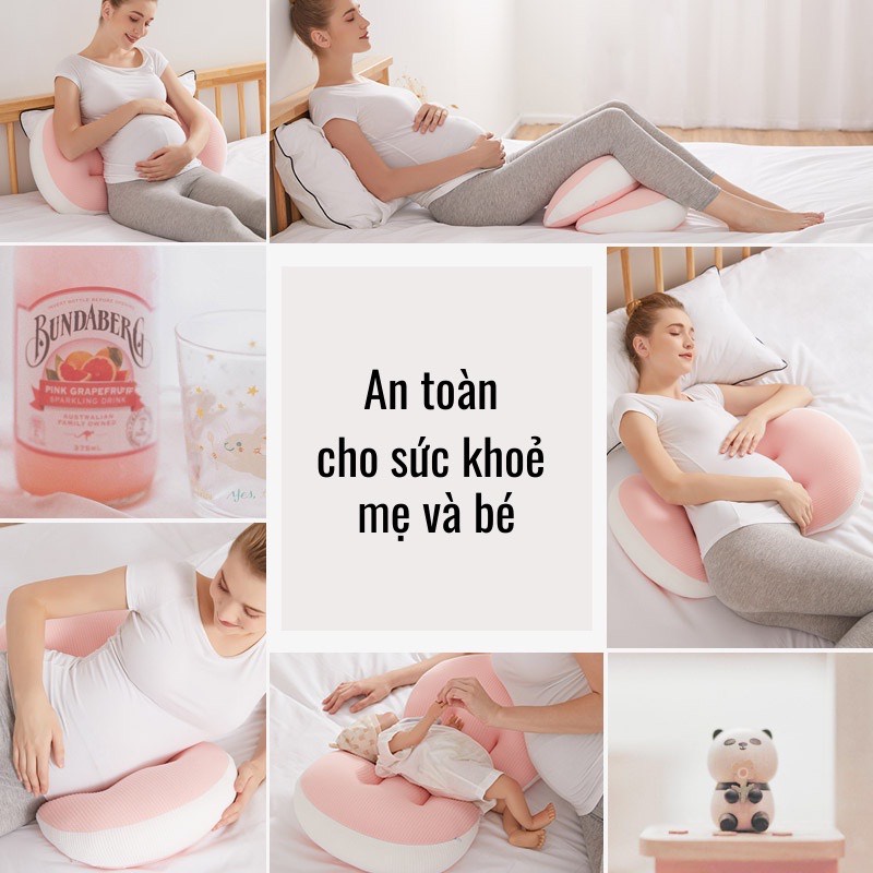 Mô tả Gối bà bầu cánh tiên cao cấp Kidsworld giảm tối đa đau lưng,tặng kèm gối phụ,hỗ trợ mẹ& bé ngủ ngon - 8