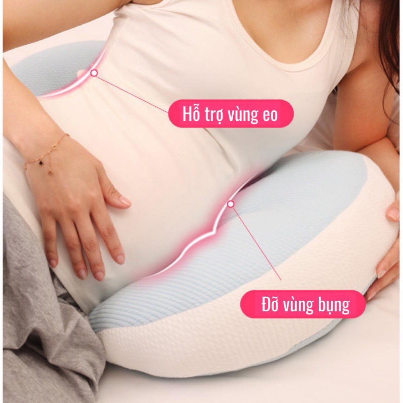 Mô tả Gối bà bầu cánh tiên cao cấp Kidsworld giảm tối đa đau lưng,tặng kèm gối phụ,hỗ trợ mẹ& bé ngủ ngon - 10