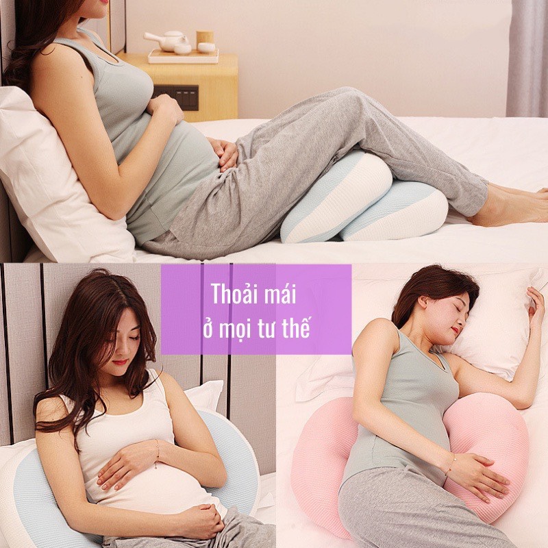 Mô tả Gối bà bầu cánh tiên cao cấp Kidsworld giảm tối đa đau lưng,tặng kèm gối phụ,hỗ trợ mẹ& bé ngủ ngon - 11
