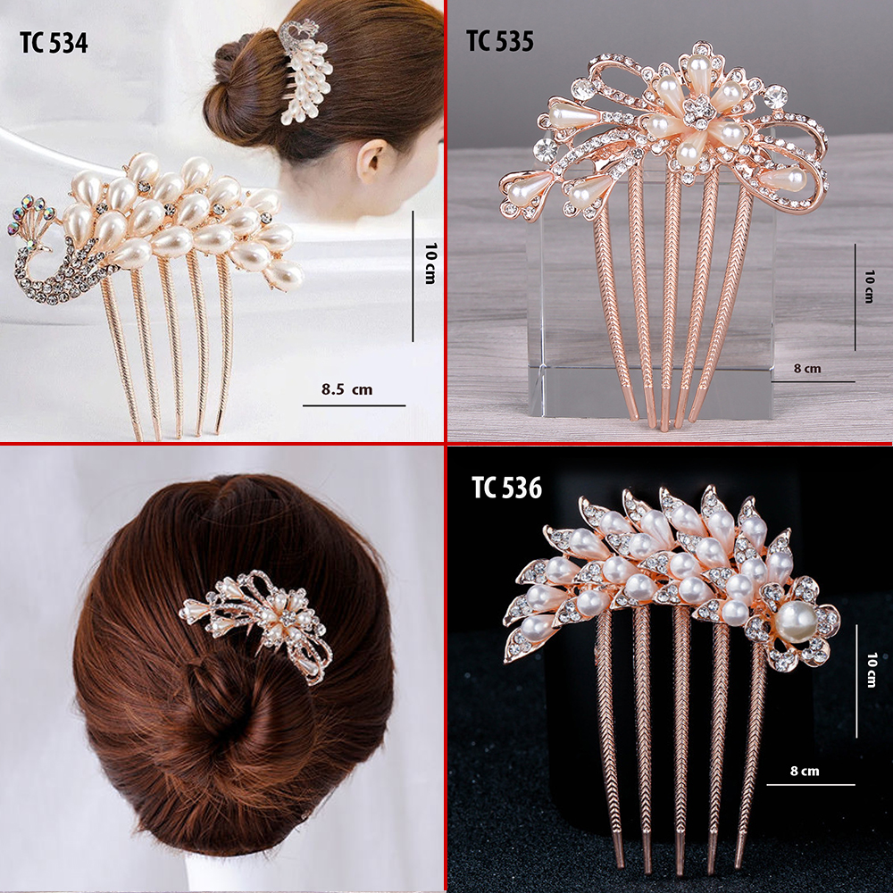 Mô tả GOTI Quà Tặng Cho Nữ Trâm Cài Kiểu Lược Cài Tóc Cô Dâu Đính Hoa Thanh Lịch Phong Cách Cổ Điển TC530 - 2