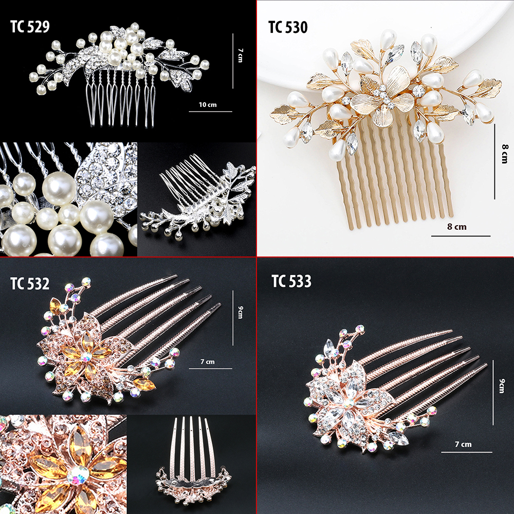 Mô tả GOTI Quà Tặng Cho Nữ Trâm Cài Kiểu Lược Cài Tóc Cô Dâu Đính Hoa Thanh Lịch Phong Cách Cổ Điển TC530 - 3