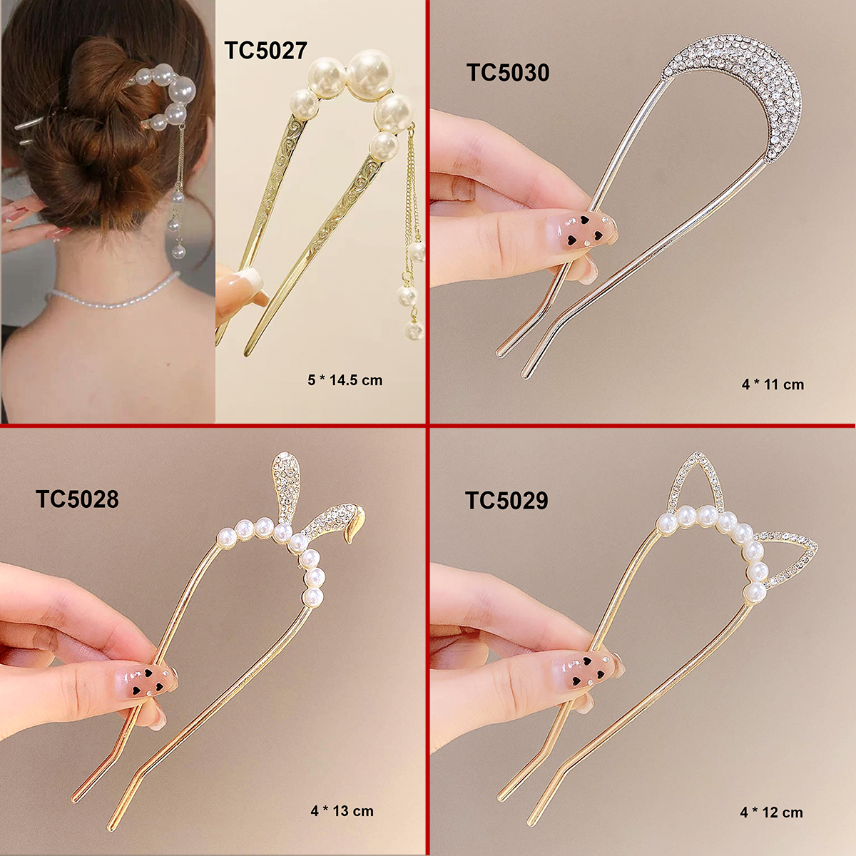 Mô tả GOTI Quà Tặng Cho Nữ Trâm Cài Kiểu Lược Cài Tóc Cô Dâu Đính Hoa Thanh Lịch Phong Cách Cổ Điển TC530 - 5