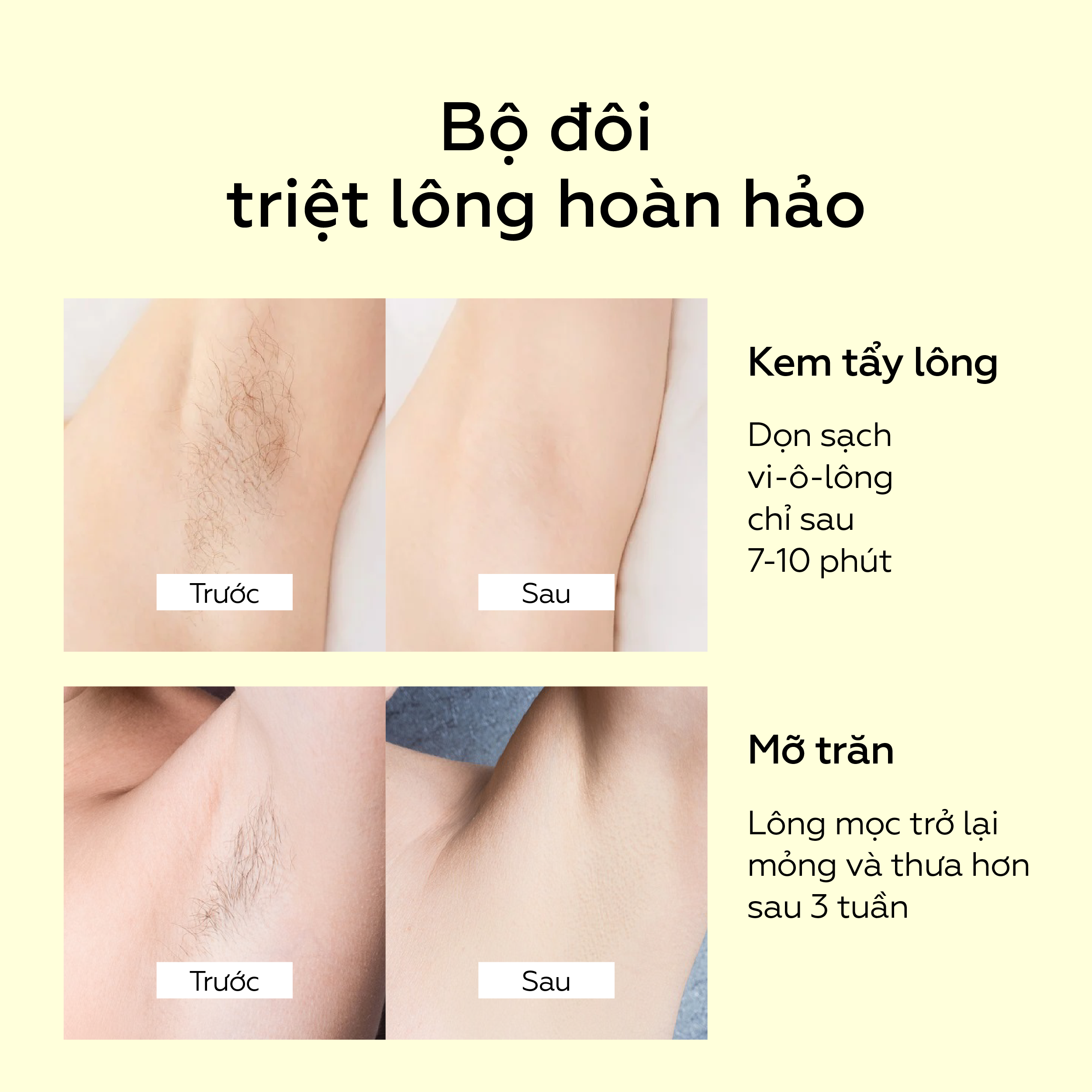 Mô tả Bộ triệt lông Bikini gồm Kem Tẩy Lông UMIHA (85ml) và Mỡ trăn U Minh Hạ (30ml) - 2