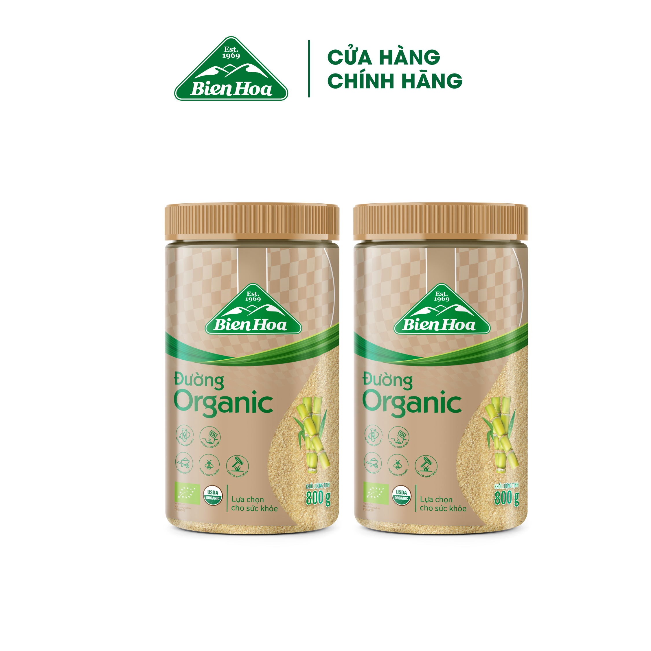 Mô tả Combo 2 Hủ Đường Organic Biên Hòa hũ 800g/hủ - 2