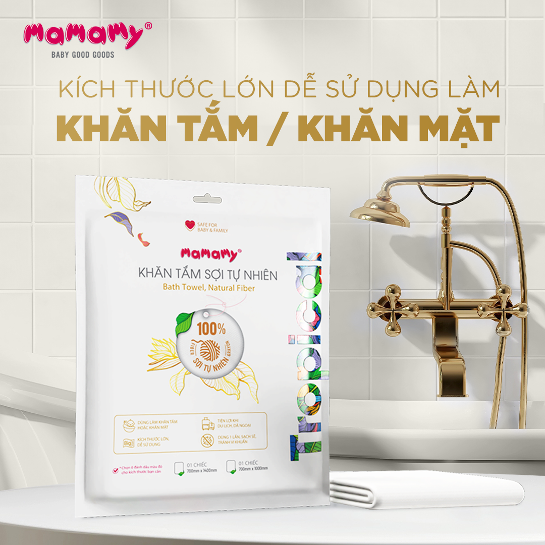 Mô tả Khăn mặt nén, khăn tắm du lịch Mamamy Tropical dùng một lần tiện lợi chất liệu 100% sợi tư nhiên và rayon - 2
