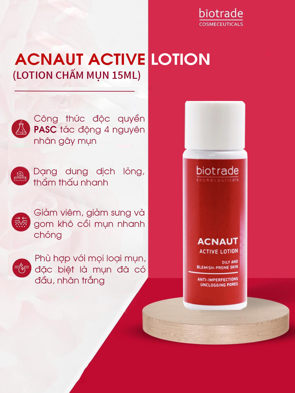 Biotrade Chấm Mụn Acnaut Active Lotion 15ml Hỗ Trợ Giảm Mụn Hiệu Quả | Shopee Việt Nam