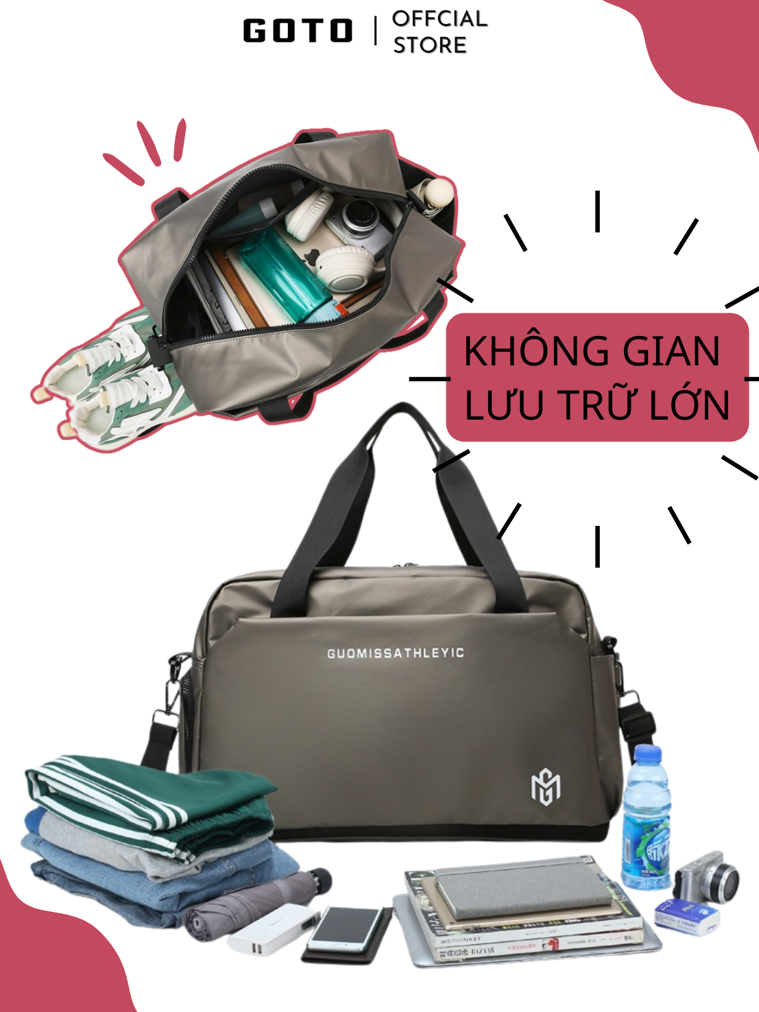 Túi du lịch cỡ lớn 2 tầng đa năng chính hãng GOTO - GT007 | Shopee Việt Nam