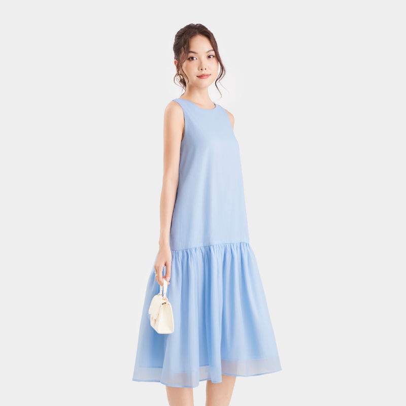Mô tả Đầm Kiểu Nữ MARC FASHION Form Suông Sát Nách Thắt Nơ Lưng - CBLH073023 - 8
