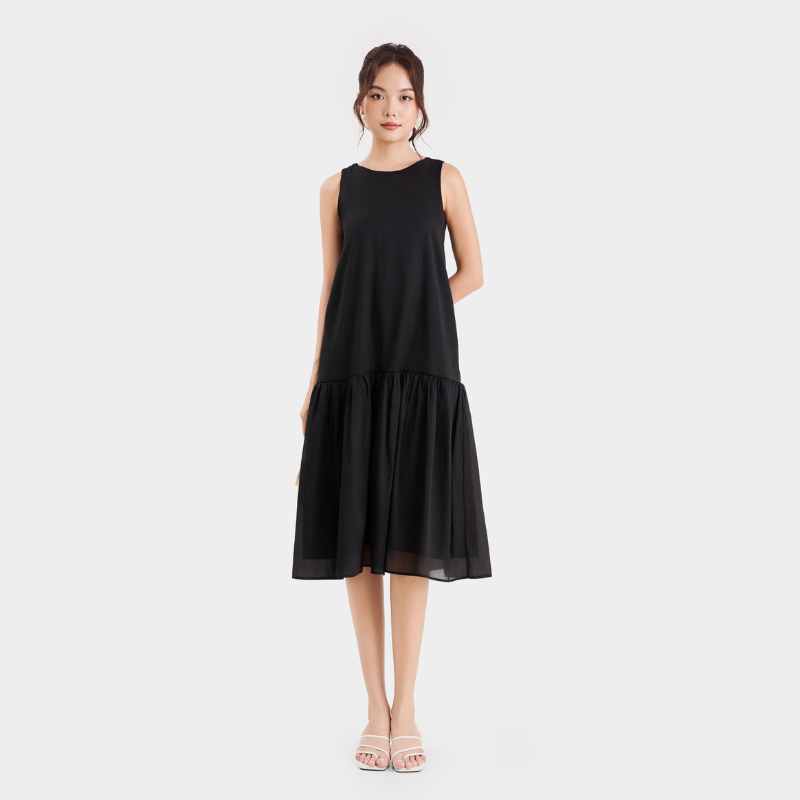 Mô tả Đầm Kiểu Nữ MARC FASHION Form Suông Sát Nách Thắt Nơ Lưng - CBLH073023 - 9