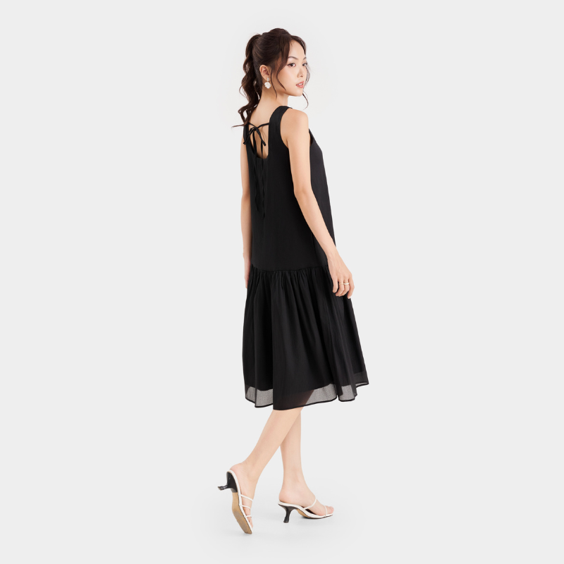 Mô tả Đầm Kiểu Nữ MARC FASHION Form Suông Sát Nách Thắt Nơ Lưng - CBLH073023 - 10
