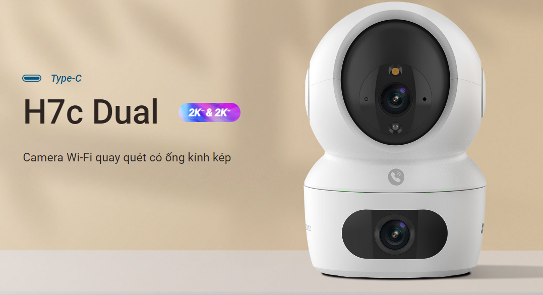 Mô tả Camera WIFI EZVIZ H7C 4MP & 4MP Ống kính kép liên kết thông minh, Quay quét toàn diện, Đàm thoại 2 chiều - 1