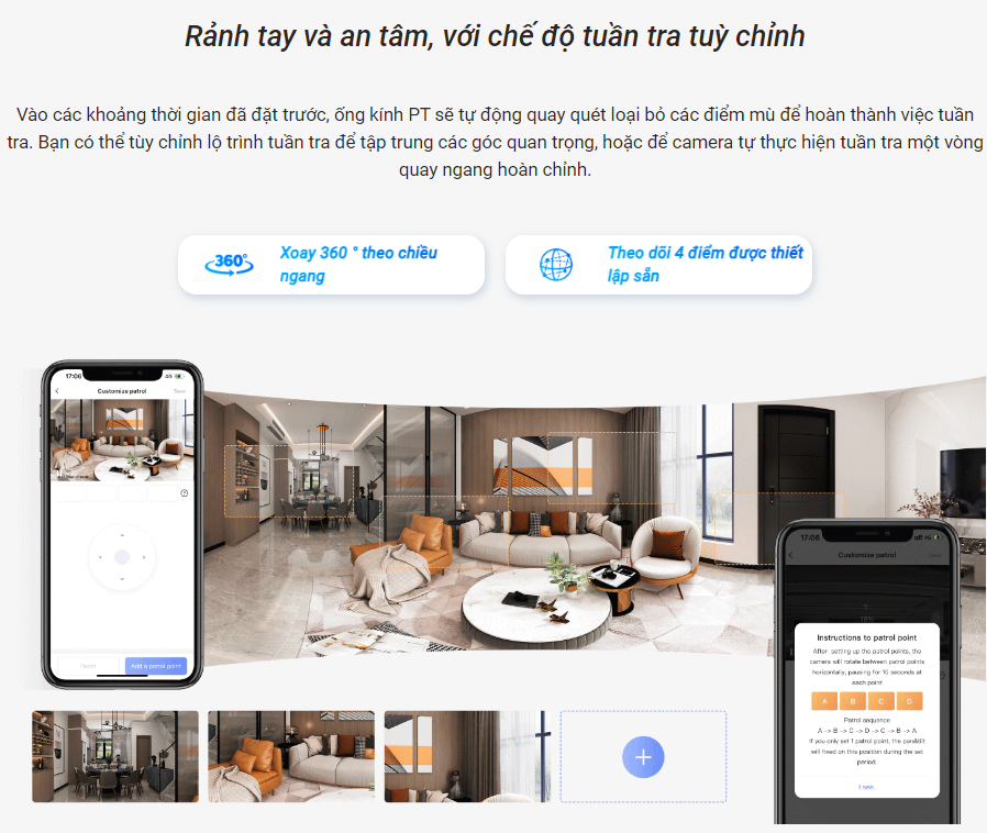 Mô tả Camera WIFI EZVIZ H7C 4MP & 4MP Ống kính kép liên kết thông minh, Quay quét toàn diện, Đàm thoại 2 chiều - 4