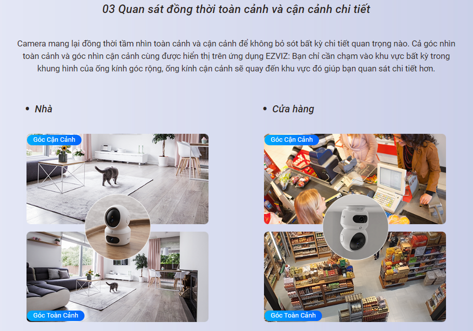 Mô tả Camera WIFI EZVIZ H7C 4MP & 4MP Ống kính kép liên kết thông minh, Quay quét toàn diện, Đàm thoại 2 chiều - 8