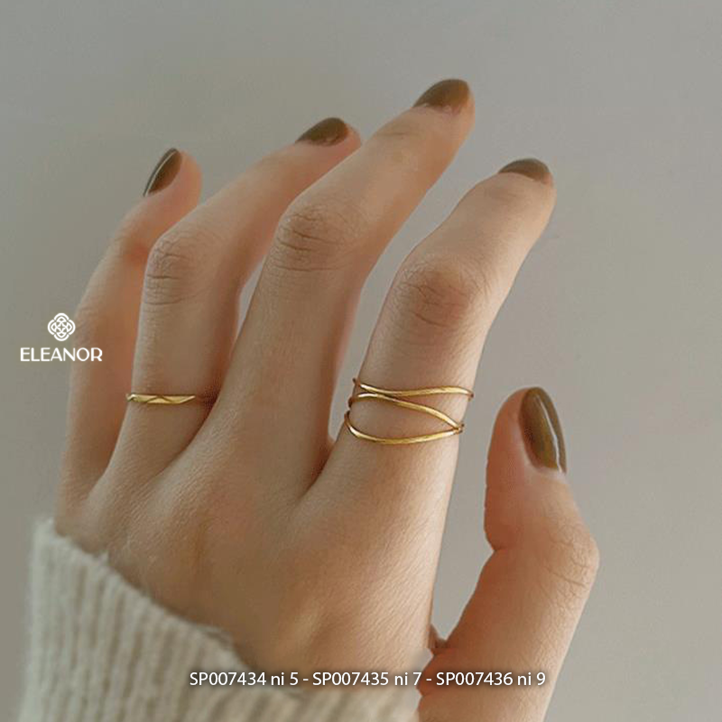 Mô tả Nhẫn nữ titan Eleanor Accessories kiểu dáng đơn giản nhiều tầng nhẫn trơn phụ kiện trang sức 7434 - 4