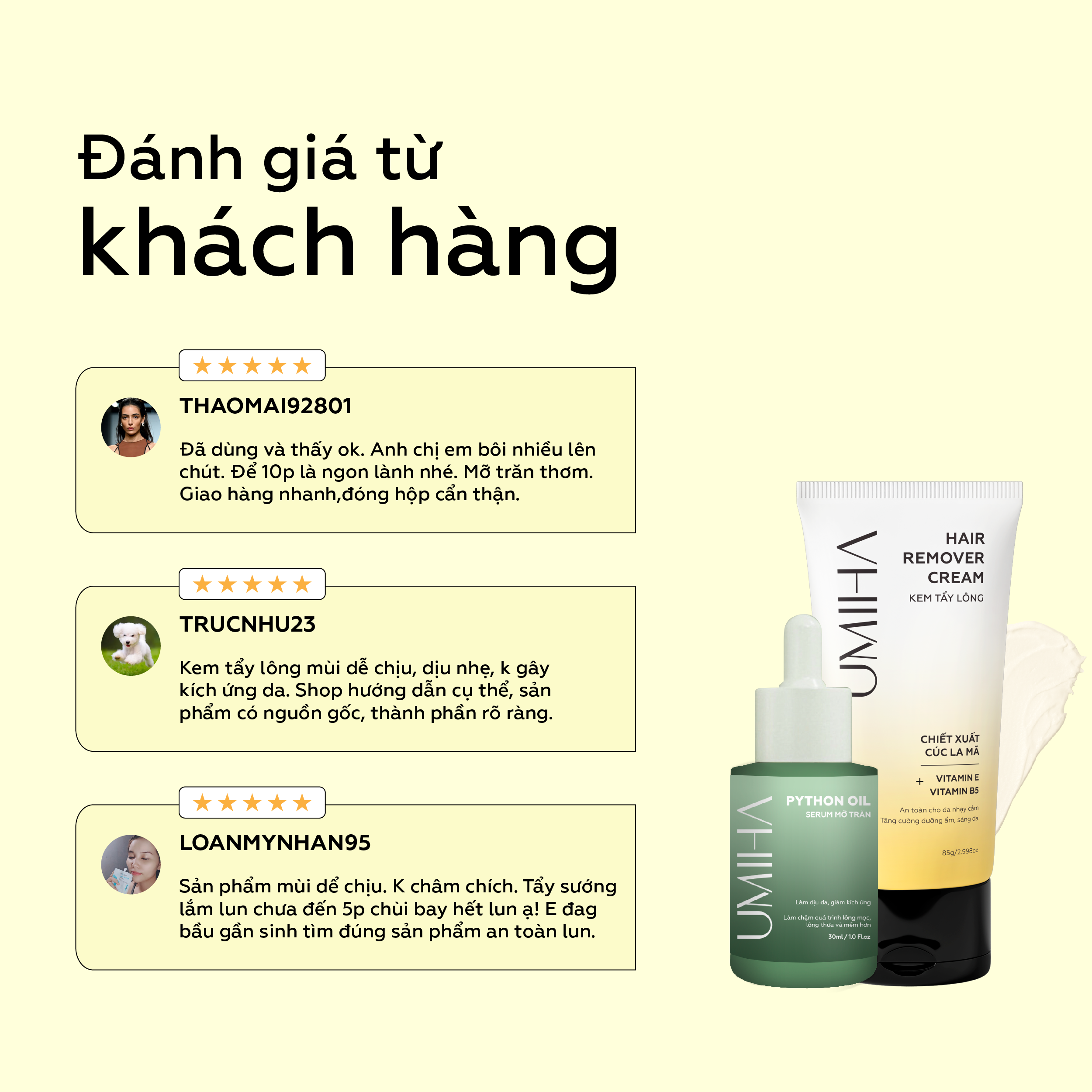 Mô tả Bộ triệt lông Nách gồm Kem Tẩy Lông UMi 85ml và Mỡ Trăn U Minh Hạ 30ml - 4