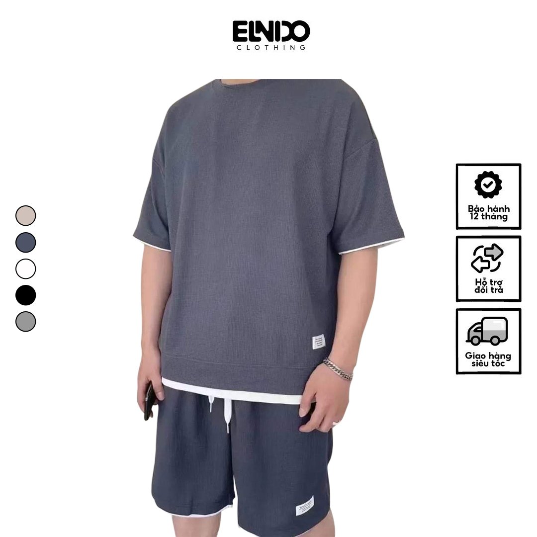 Mô tả Bộ thể thao nam cộc tay thoáng mát năng động phong cách nam tính trẻ trung ELNIDO ED02 - 7