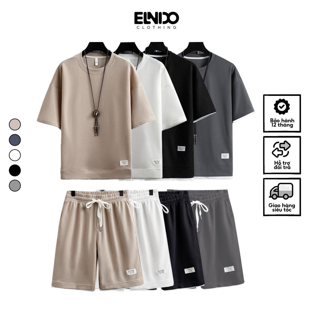 Mô tả Bộ thể thao nam cộc tay thoáng mát năng động phong cách nam tính trẻ trung ELNIDO ED02 - 9