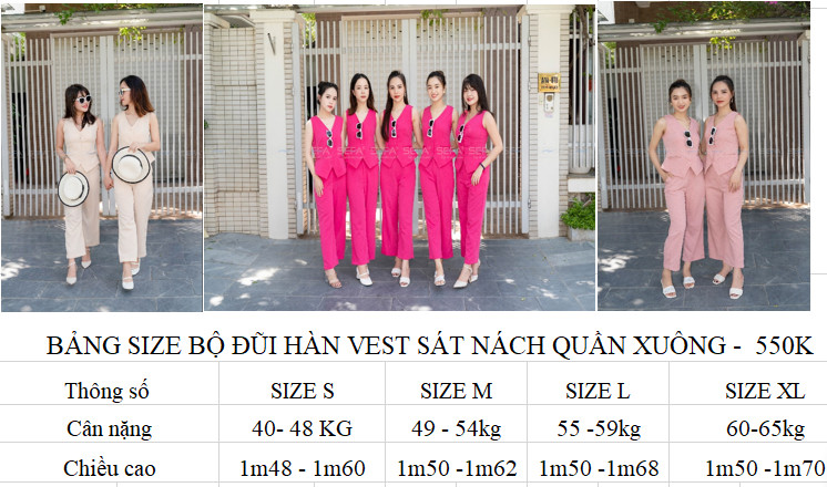 Mô tả Sét áo vest sát nách quần ống rộng SEFA set gile hot thiết kế trẻ trung chất liệu siêu thoáng mát - 2
