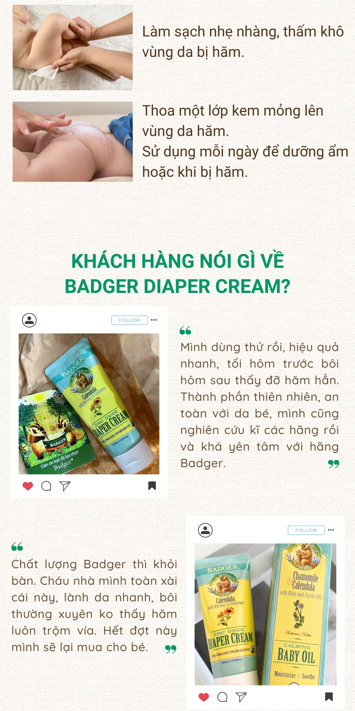 Mô tả Kem chống hăm tã cho bé BADGER Diaper Cream thành phần hữu cơ và khoáng chất an toàn cho mông trẻ sơ sinh 87mL - 4