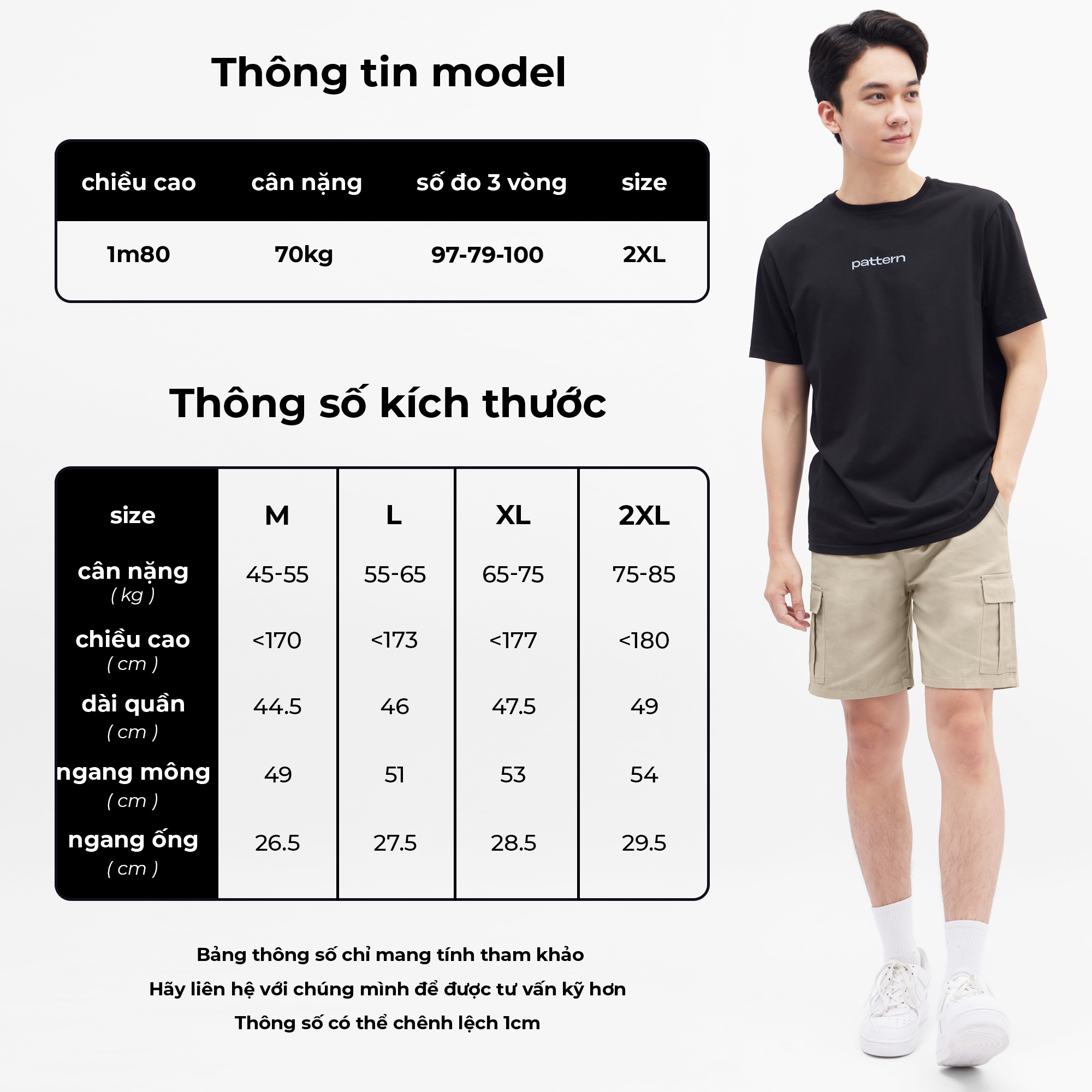 Mô tả Quần short kaki túi hộp PATTERN PQ019 - 1