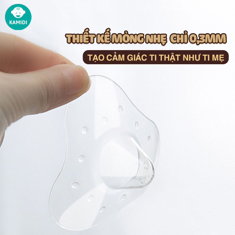 Mô tả Núm Trợ Ti Kamidi Chất Liệu Silicon Co Dãn Mềm Mại Bảo Vệ Đầu Ngực Cho Mẹ Và Hỗ Trợ Cho Bé Ti Song Song Bình Sữa - 6