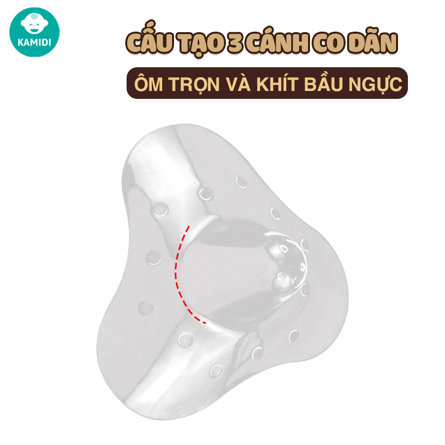 Mô tả Núm Trợ Ti Kamidi Chất Liệu Silicon Co Dãn Mềm Mại Bảo Vệ Đầu Ngực Cho Mẹ Và Hỗ Trợ Cho Bé Ti Song Song Bình Sữa - 5