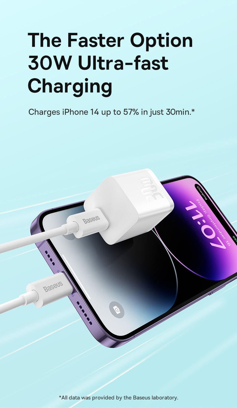 Mô tả Củ Sạc Baseus 30W GaN5 Hỗ Trợ Sạc Nhanh PD QC PPS với Cáp Type C cho phone kèm dây 30W - 5