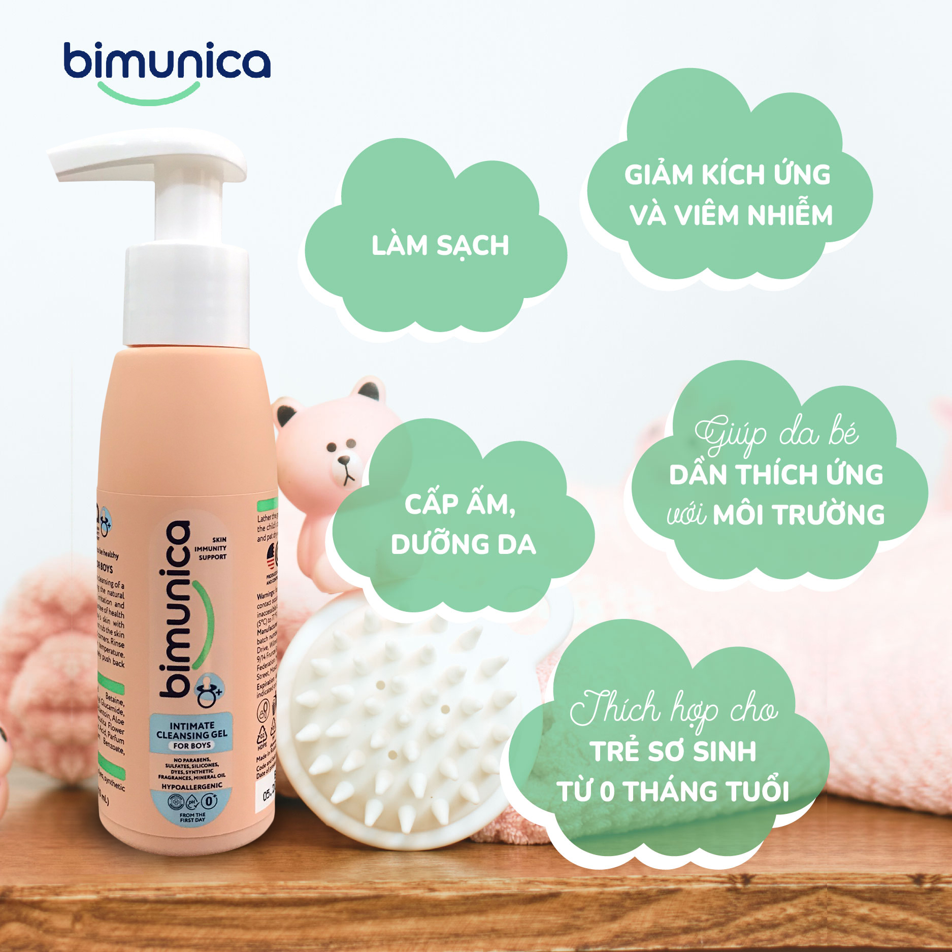 Mô tả Sữa Tắm Gội & Xịt Chống Hăm & Dung Dịch Vệ Sinh Bé Trai Gái - 3