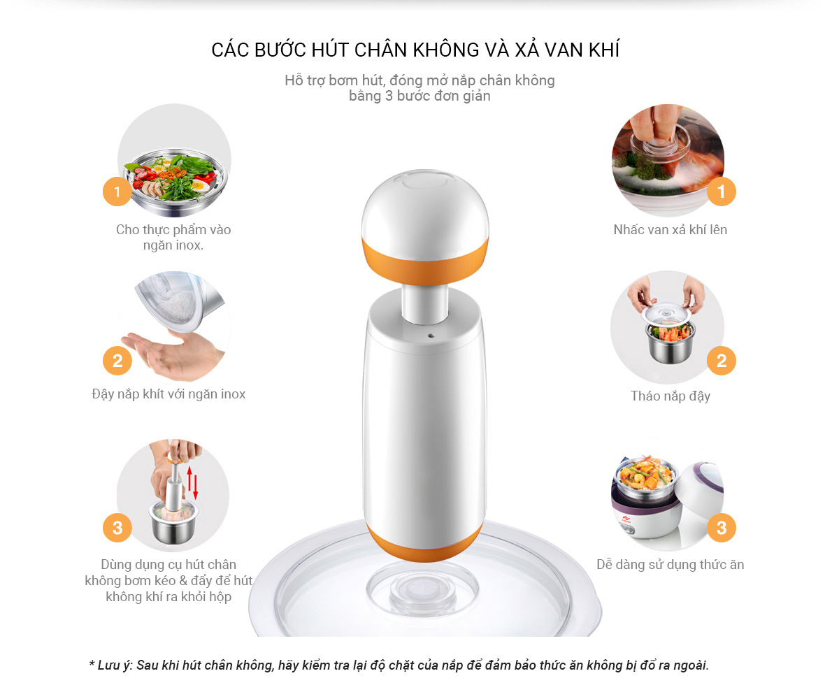 Mô tả Hộp Cơm Cắm Điện, Hộp Cơm Hâm Nóng 2 Tầng Life360 EL-ALS263 (Tím), Nấu Chín, Hâm Nóng Thức Ăn - 8