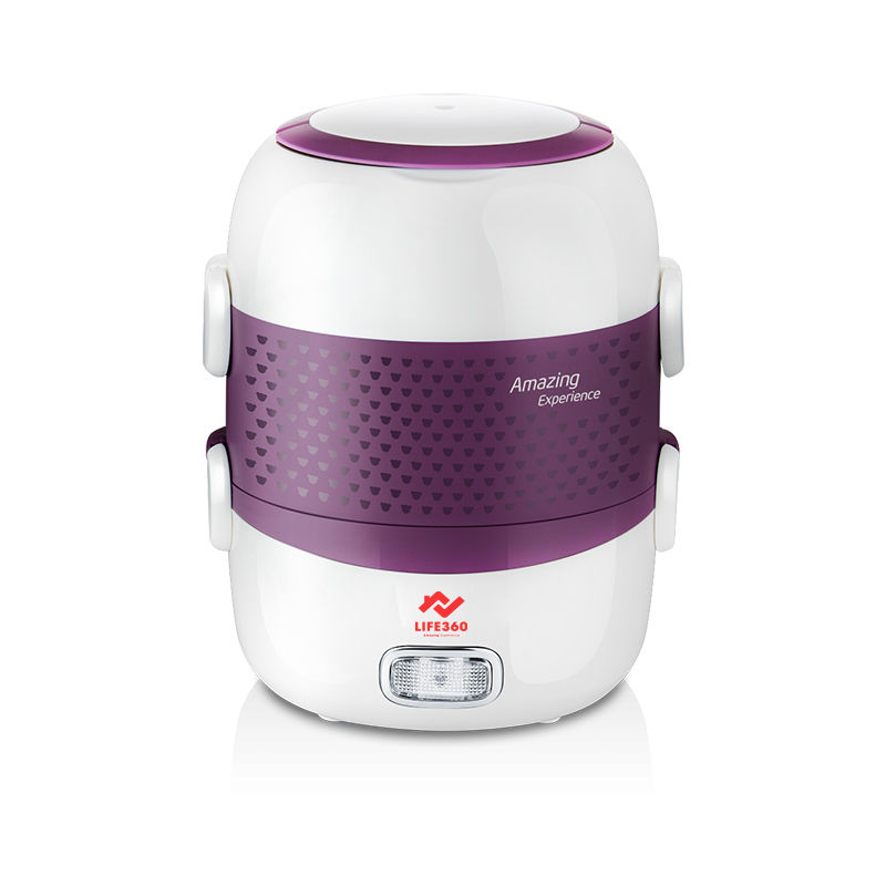 Mô tả Hộp Cơm Cắm Điện, Hộp Cơm Hâm Nóng 2 Tầng Life360 EL-ALS263 (Tím), Nấu Chín, Hâm Nóng Thức Ăn - 3