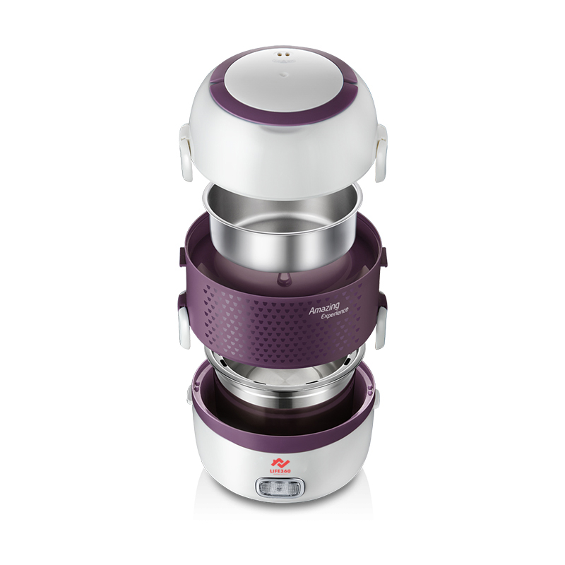 Mô tả Hộp Cơm Cắm Điện, Hộp Cơm Hâm Nóng 2 Tầng Life360 EL-ALS263 (Tím), Nấu Chín, Hâm Nóng Thức Ăn - 5