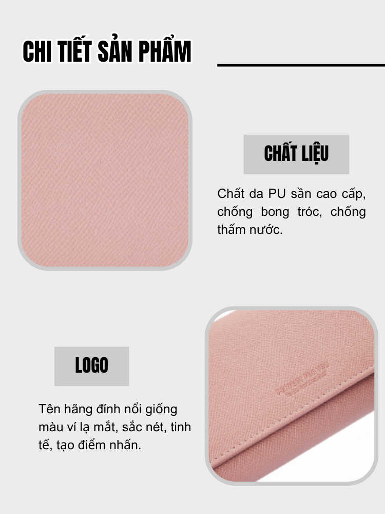 Mô tả Ví Dài Nữ Cầm Tay PERFECT FORYOU Đựng Tiền Dự Tiệc Sang Trọng Da Sần Cao Cấp Cực Đẹp PFY42 - Tukado - 5