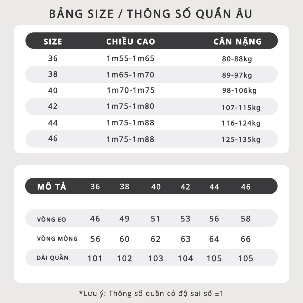 Mô tả Quần Âu Bigsize Nam 80-140KG AKYOO Cao Cấp, Chống Nhăn, Không Bai Xù - QA 22 (Combo 2 quần tiết kiệm 10%) - 1