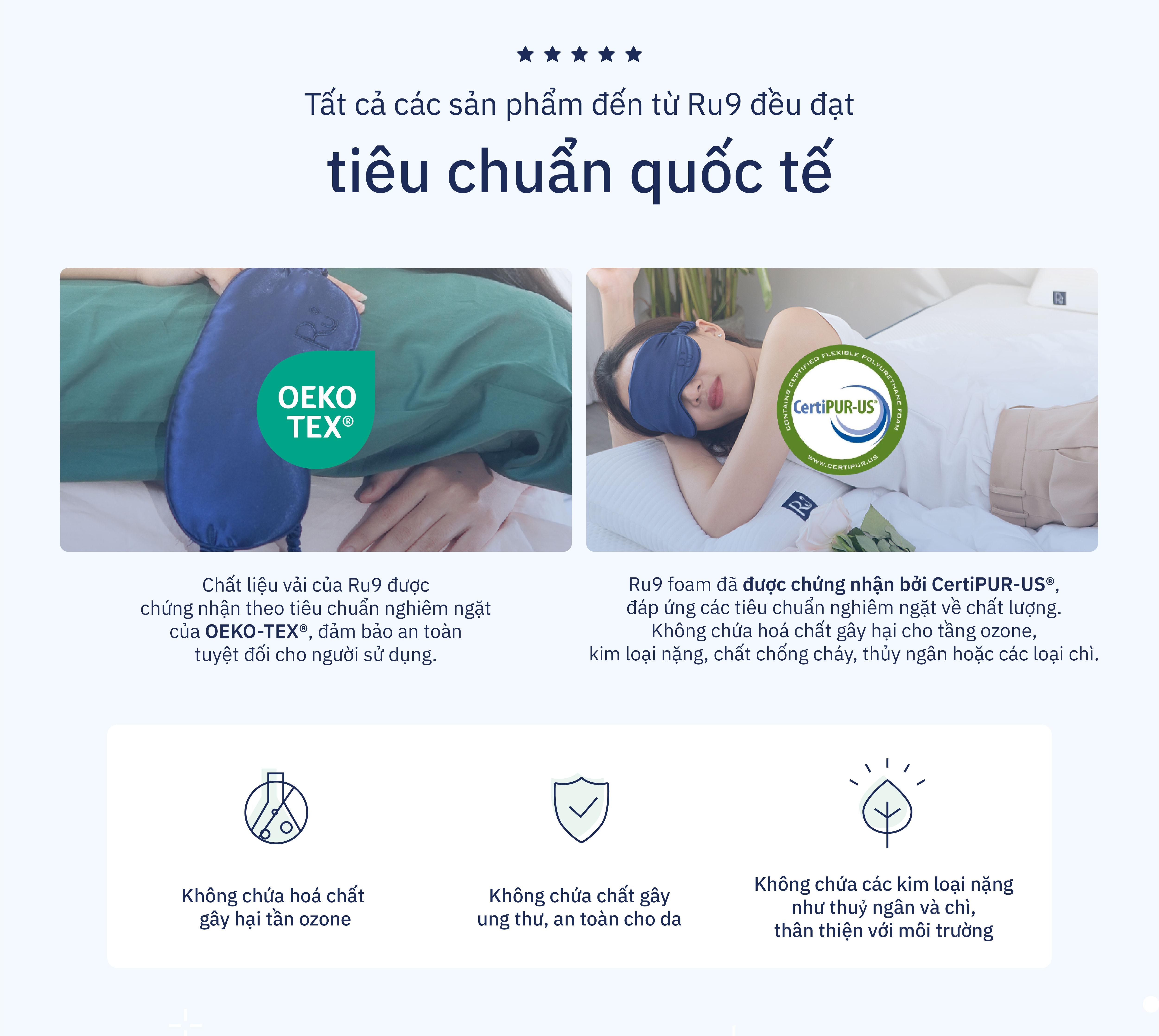 Mô tả Bộ Bịt Mắt Cao Cấp Ru9 - Chất Liệu Sateen Sang Trọng, Thoáng Mát | Giúp Thoải Mái Dễ Ngủ | Bao Gồm 2 Set - 4