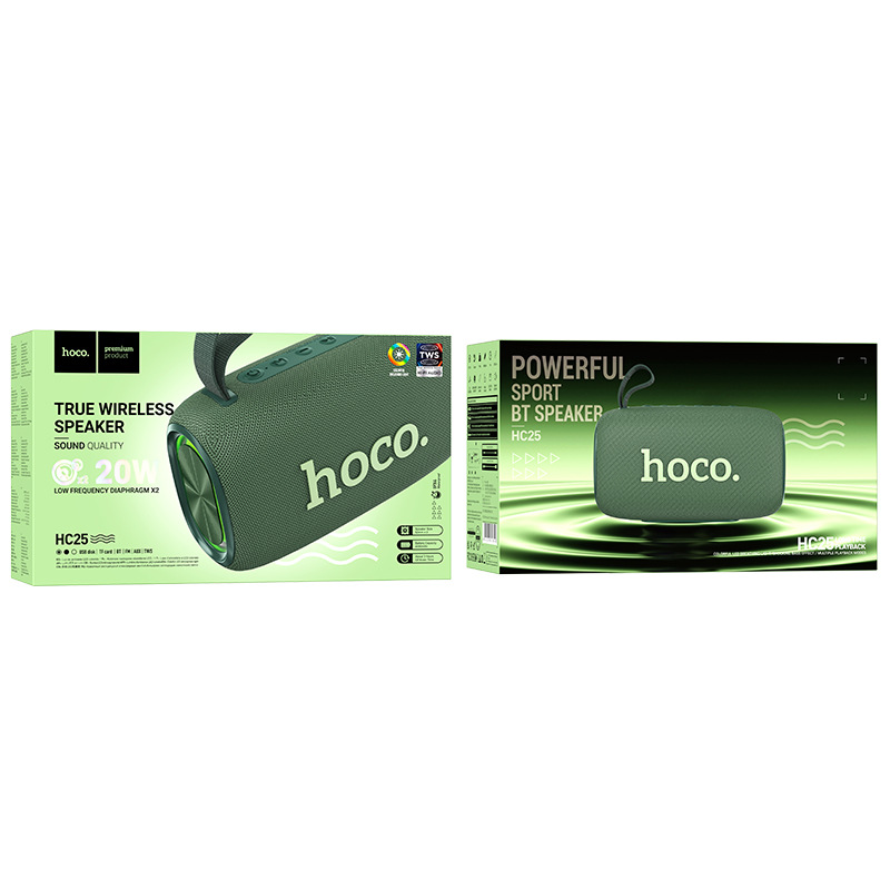 Loa HOCO HC25 kết nối BLUETOOTH không dây V5.3, USB, thẻ nhớ TF, đèn ...