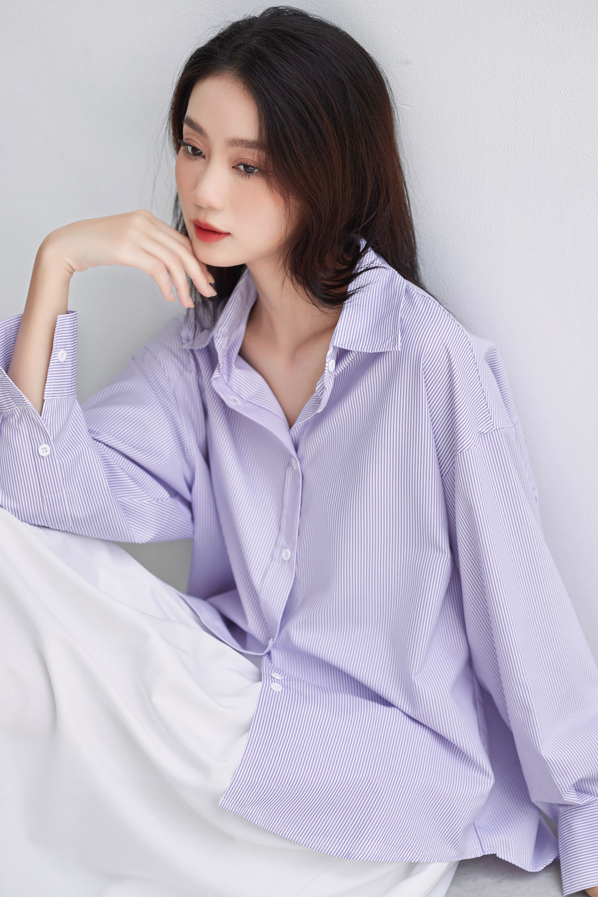 Áo sơ mi form rộng nữ