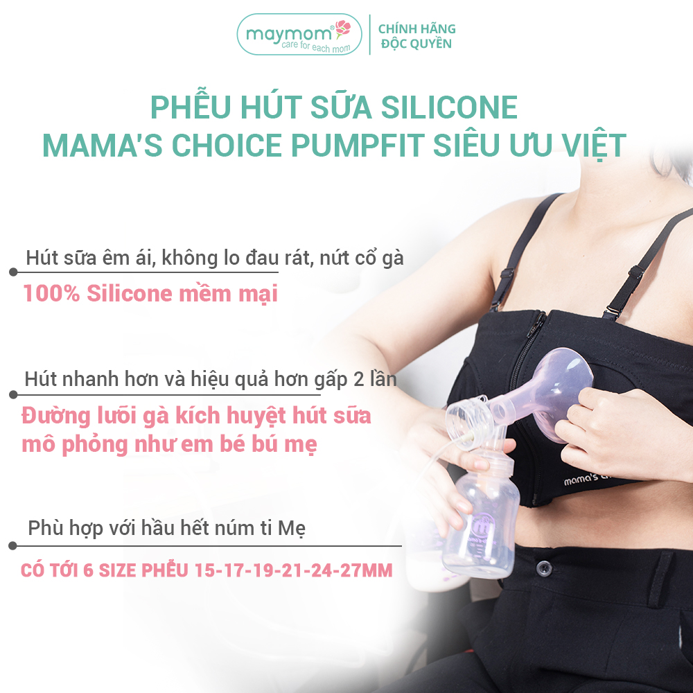 Mô tả Phụ Kiện Hút Sữa Cải Tiến Phễu Silicone Cho Máy Spectra, Avent, Fazt, Rozabi, Vắt Sữa Êm Ái, Kiểm Định An Toàn Quốc Tế - 2