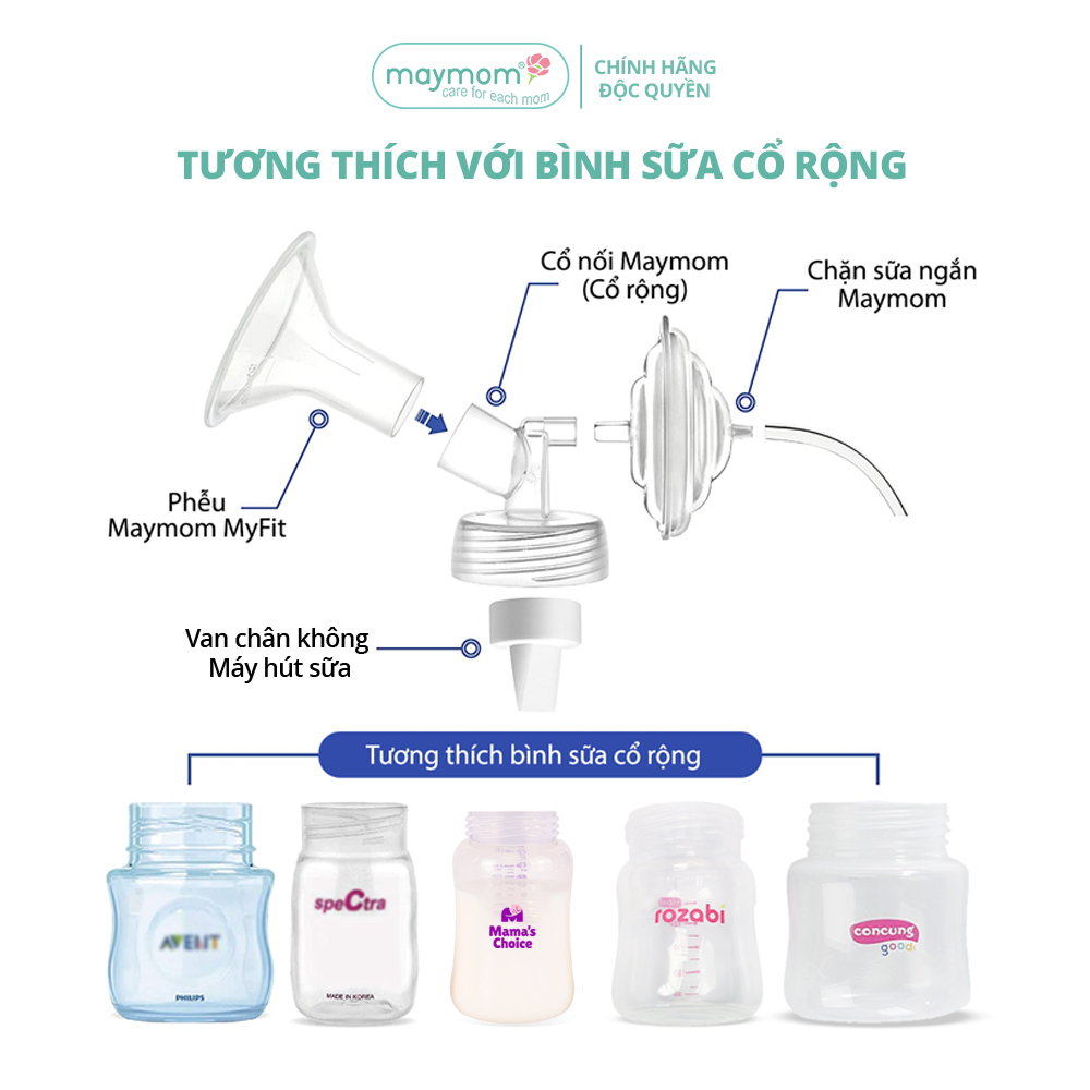 Mô tả Cổ Nối Phễu Maymom Myfit Loại Cổ Rộng, Tương Thích Phễu Hút Sữa Spectra, Pumpin, Lacteck, Mini Pum, Pumpa, Silicon - 5