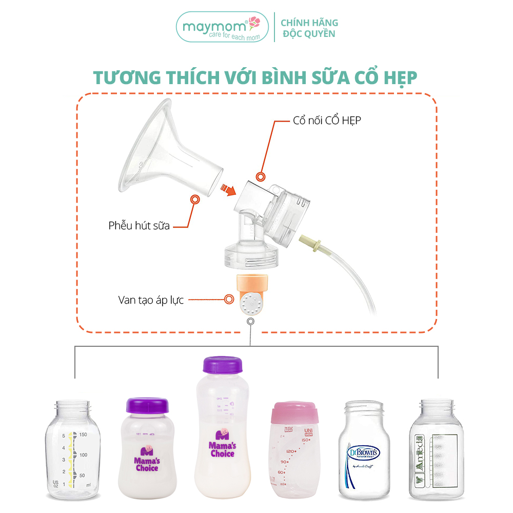Mô tả Cổ Nối Phễu Maymom Myfit Loại Cổ Hẹp, Tương Thích Phễu Hút Sữa Medela, Pumpin, Lacteck, Mini Pum, Pumpa, Silicon - 6