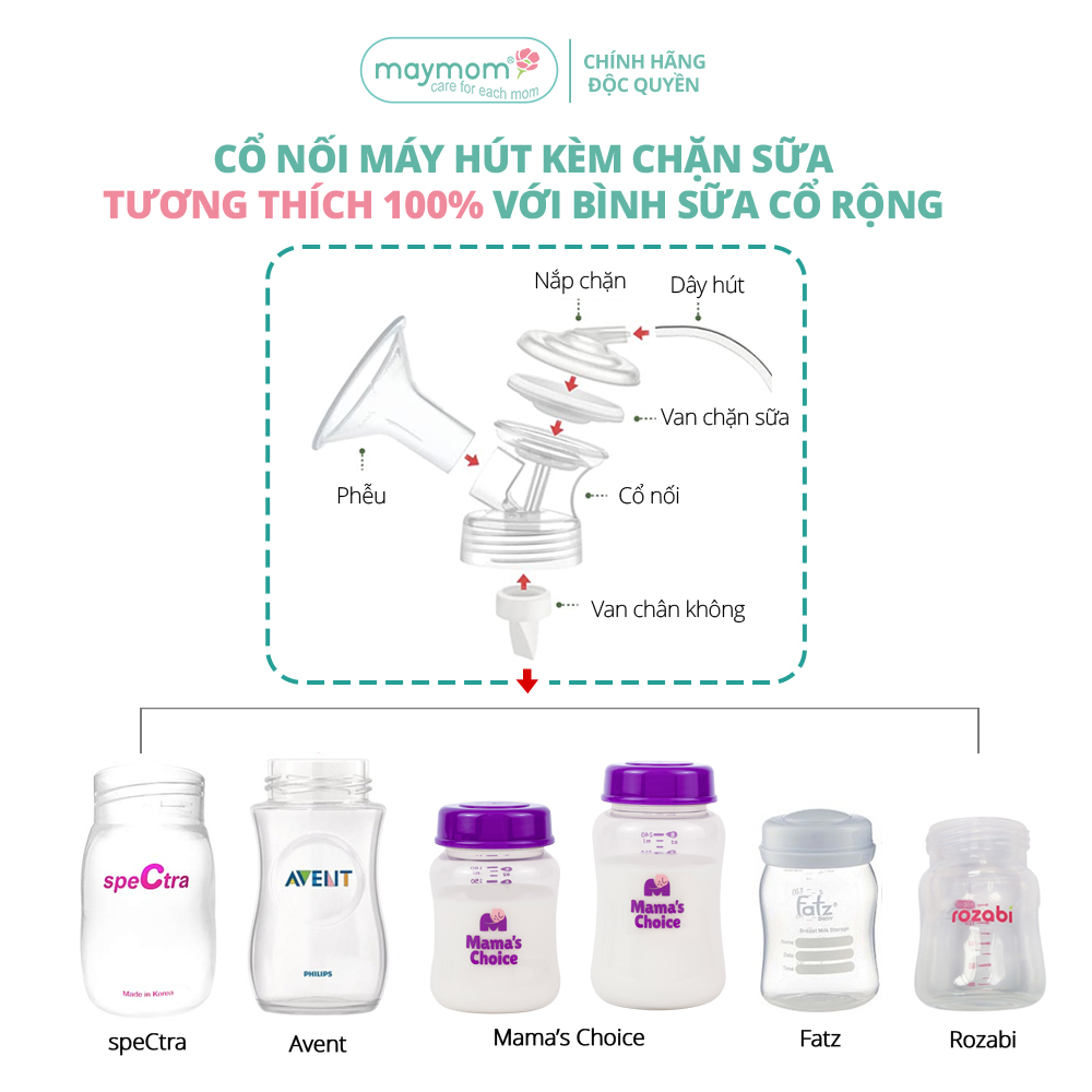 Mô tả Cổ Nối Máy Hút Sữa Cổ Rộng 3 Chi Tiết Thương Hiệu Maymom, Tương Thích Máy Spectra, Avent, Fazt, Rozabi - 8