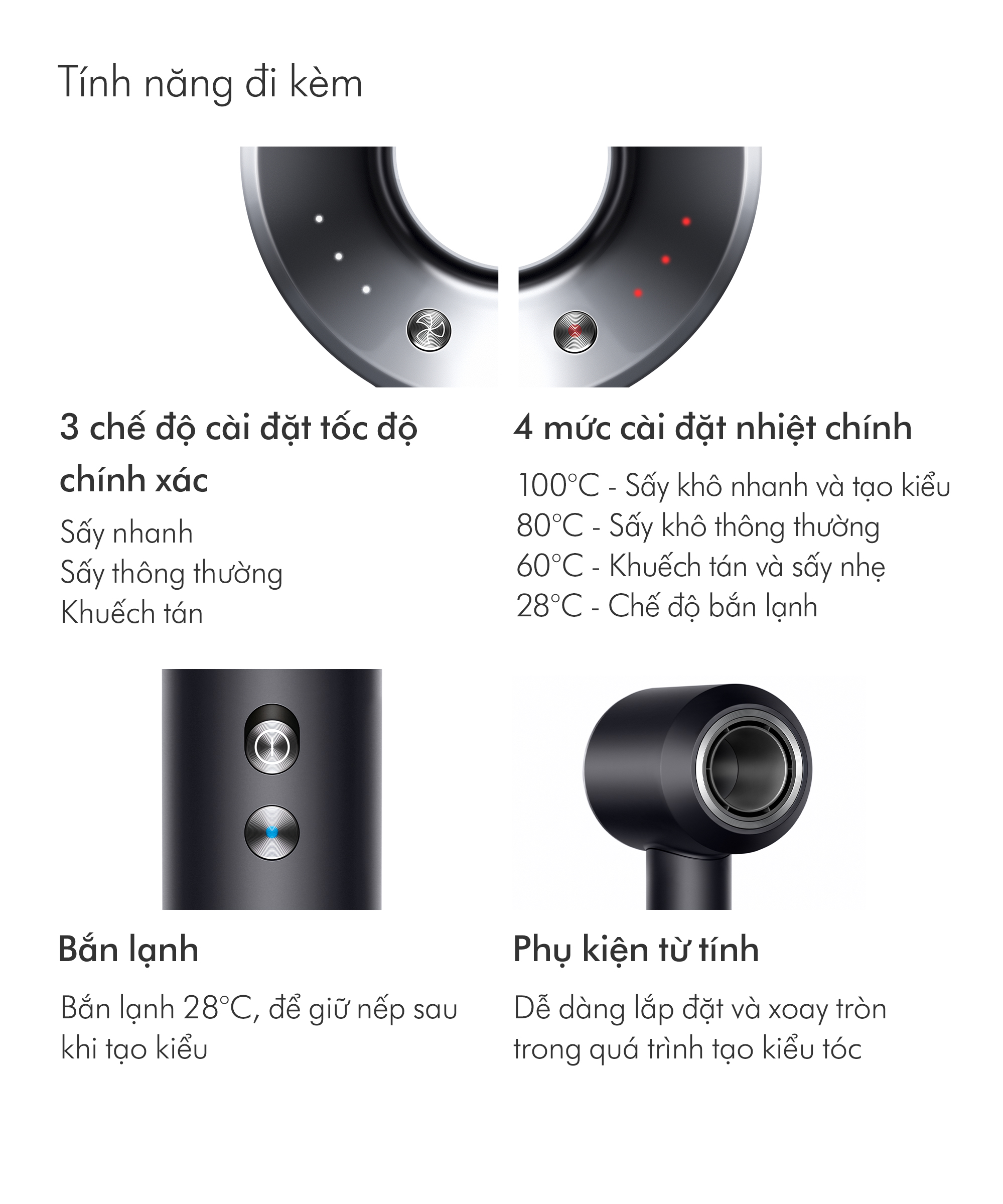 Mô tả Máy sấy tóc Dyson Supersonic ™ HD08 Lite (Đen Xám) - 5