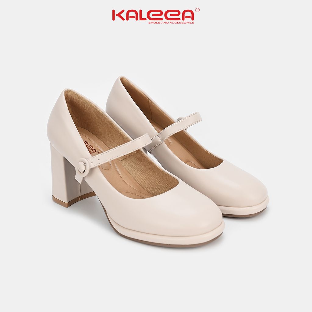 Mô tả Kaleea - Giày Sandal Nữ Gót Trụ Thiết Kế Quai Ngang Cao Gót Đế Cao 8p Đi Êm Chân Tôn Dáng - H23 - 5
