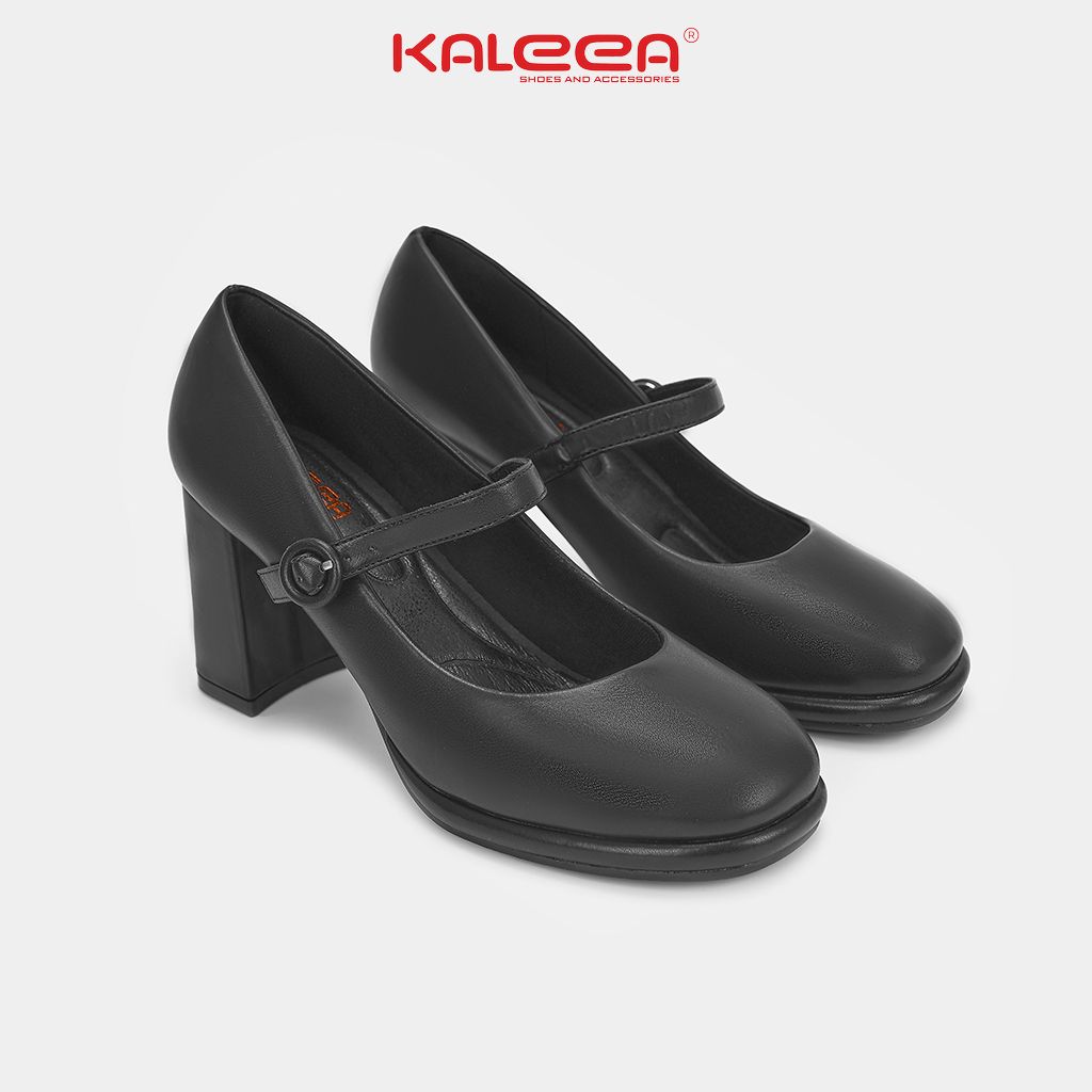 Mô tả Kaleea - Giày Sandal Nữ Gót Trụ Thiết Kế Quai Ngang Cao Gót Đế Cao 8p Đi Êm Chân Tôn Dáng - H23 - 6