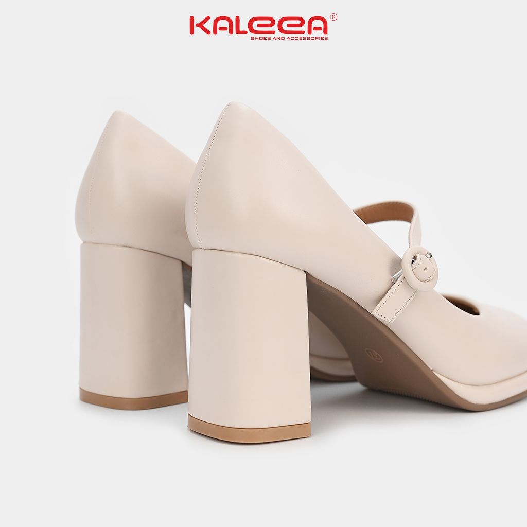 Mô tả Kaleea - Giày Sandal Nữ Gót Trụ Thiết Kế Quai Ngang Cao Gót Đế Cao 8p Đi Êm Chân Tôn Dáng - H23 - 7