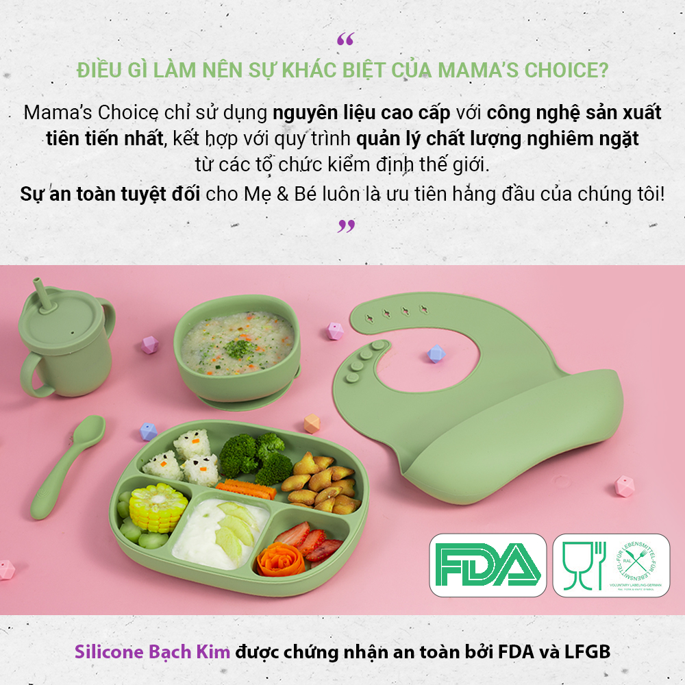 Mô tả Thìa Ăn Dặm Silicone Cho Bé, Thìa Mama's Choice Chất Liệu Mềm Mại và An Toàn Kiểm Định Quốc Tế - 1
